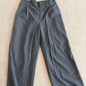 Zara Charcoal Pinstripe Trousers